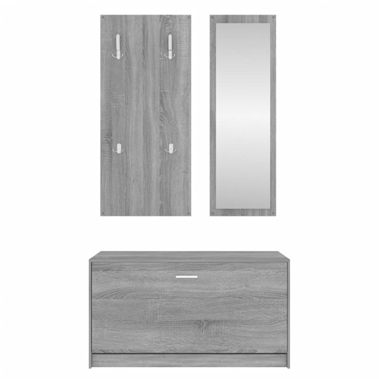 Cullman Wooden Hallway Furniture Set In Grey Sonoma Oak