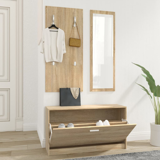 Cullman Wooden Hallway Furniture Set In Sonoma Oak