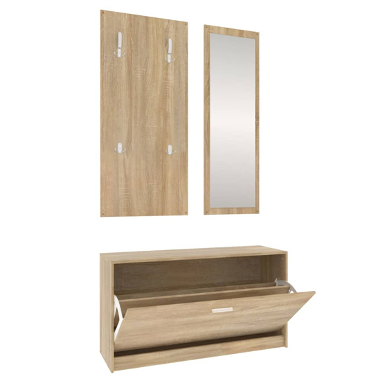 Cullman Wooden Hallway Furniture Set In Sonoma Oak
