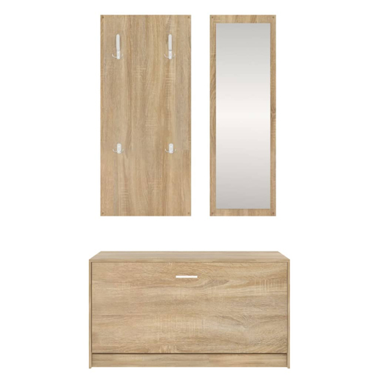 Cullman Wooden Hallway Furniture Set In Sonoma Oak