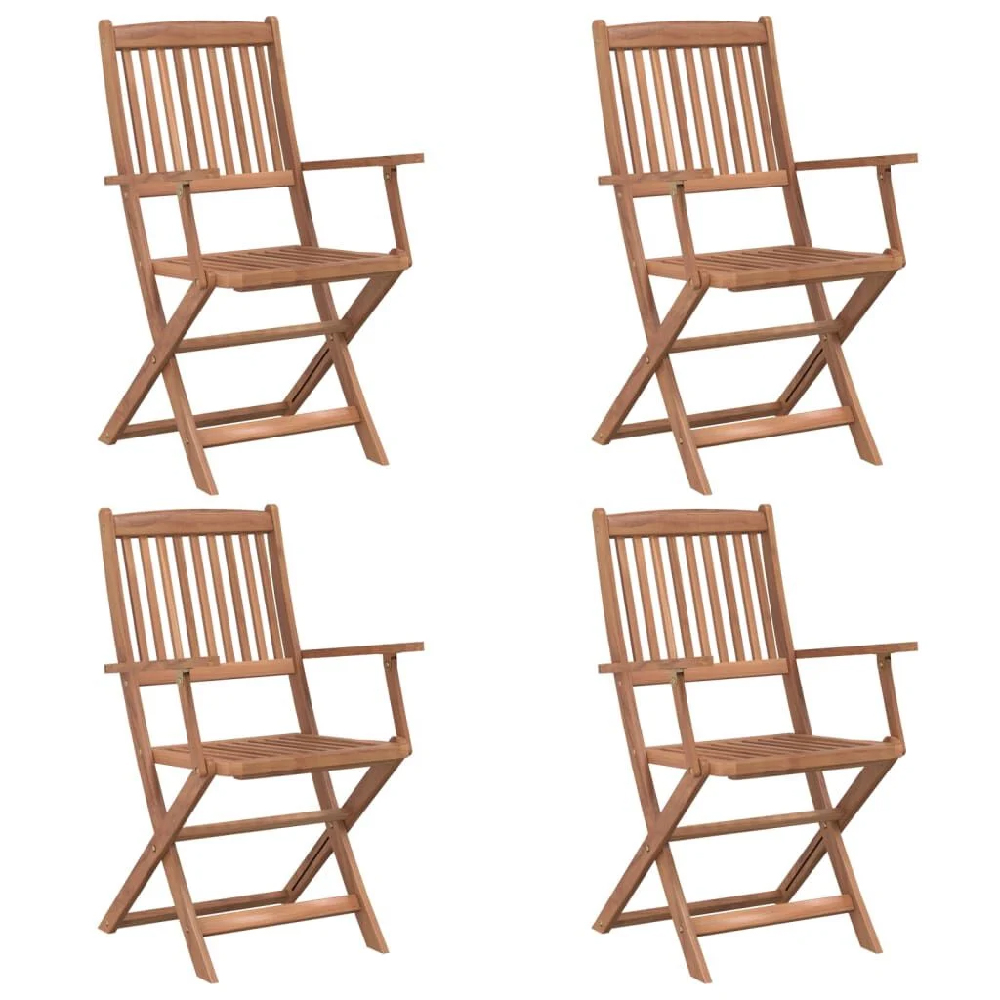 Cullowhee Wooden Outdoor Folding Dining Set In Brown
