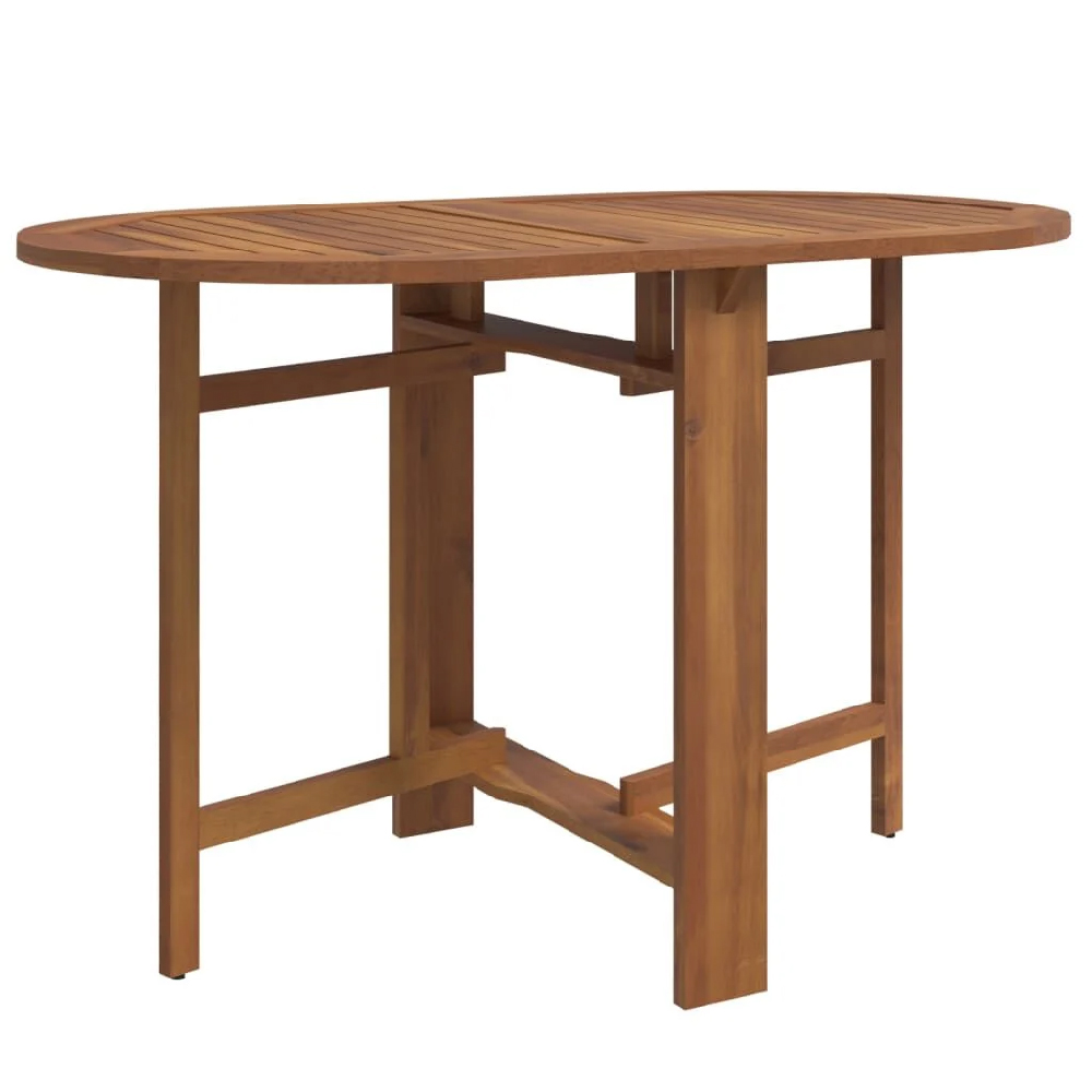 Cullowhee Wooden Outdoor Folding Dining Set In Brown