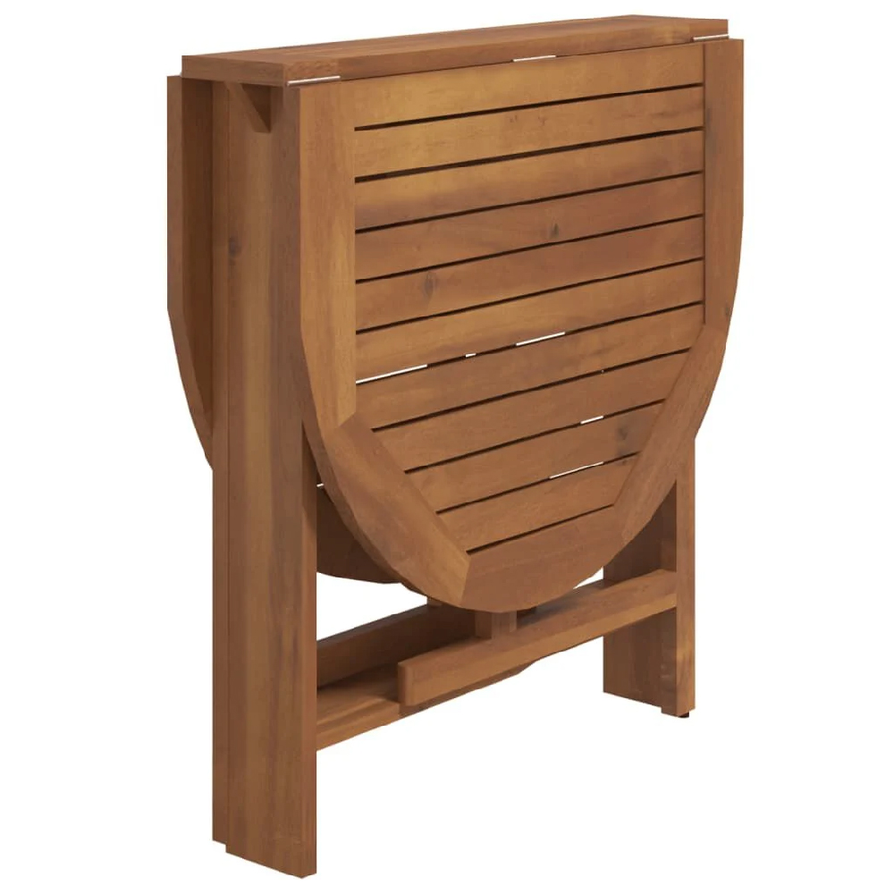 Cullowhee Wooden Outdoor Folding Dining Set In Brown