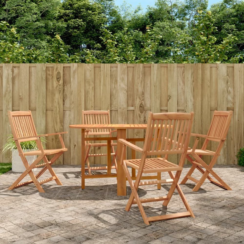 Product photograph of Cullowhee Wooden Outdoor Folding Dining Set In Brown from Furniture in Fashion
