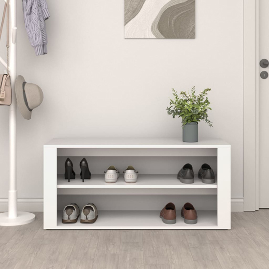 Culver Wide Wooden Shoe Storage Rack In White