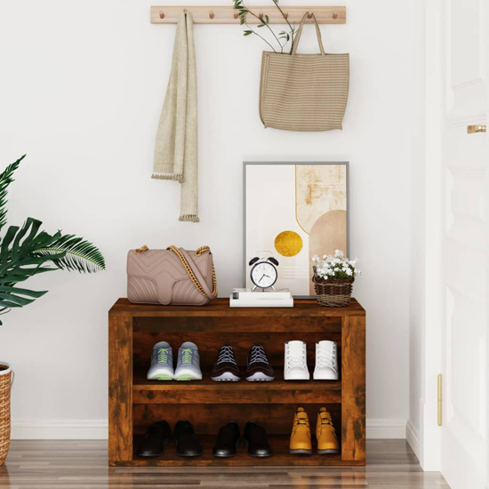 Culver Wooden Shoe Storage Rack In Smoked Oak