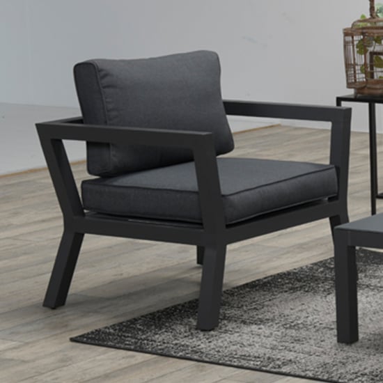 Product photograph of Cupar Outdoor Fabric Armchair In Reflex Black from Furniture in Fashion