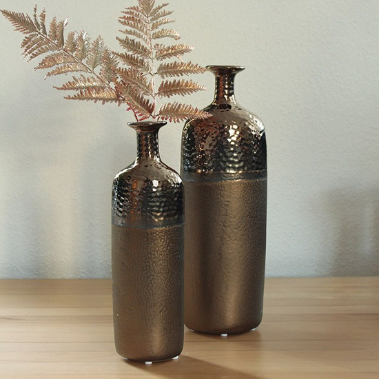 Cuprano Ceramic Small Decorative Bottle Vase In Copper_2