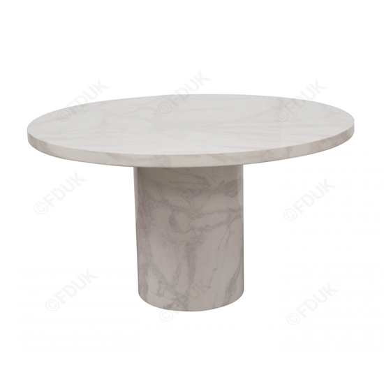 Cupric Round Gloss Marble Dining Table 4 Enmore Pewter Chairs_2