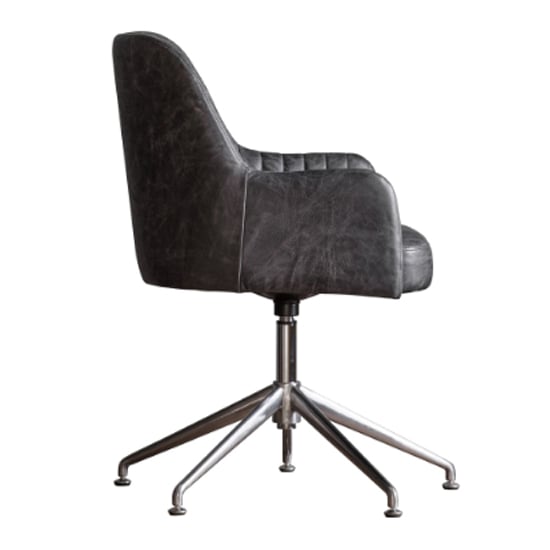 Curia Swivel Leather Home And Office Chair In Antique Ebony_4