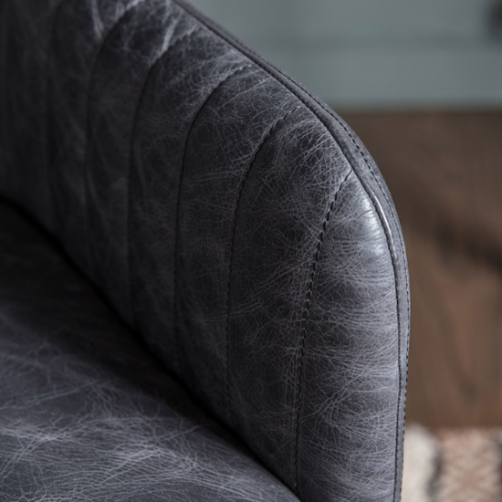 Canyon Swivel Leather Home And Office Chair In Antique Ebony