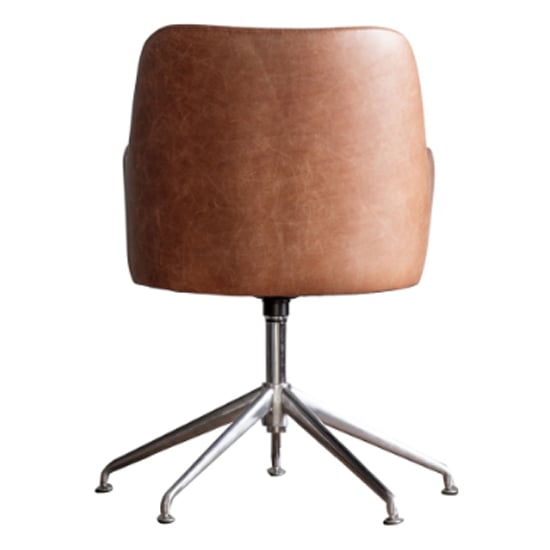 Canyon Swivel Leather Home And Office Chair In Vintage Brown