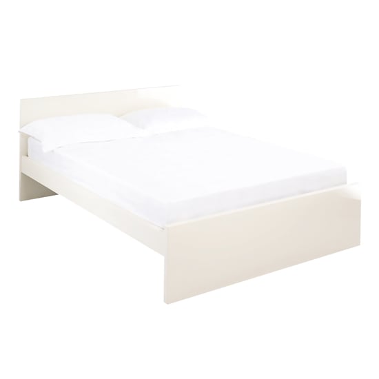 Curio Cream High Gloss Finish King Size Bed