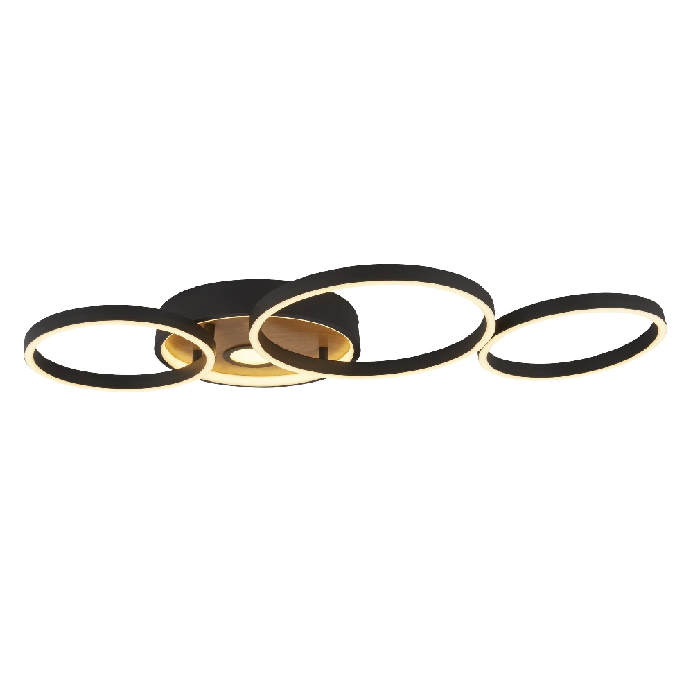 Read more about Curio flush ceiling light with black metal frame
