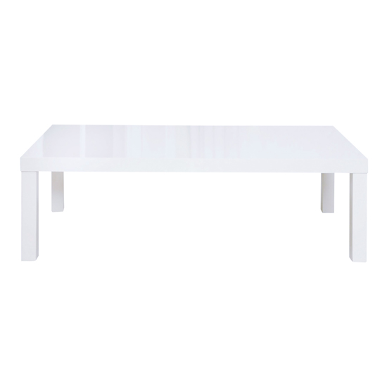 Curio Modern Coffee Table Rectangular In White High Gloss FiF