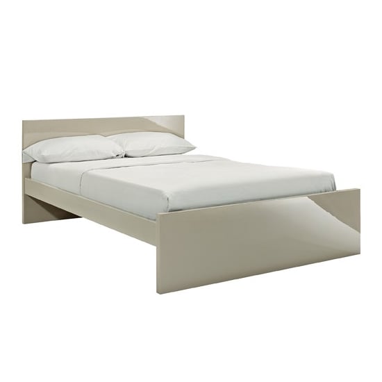Curio Stone High Gloss Finish King Size Bed
