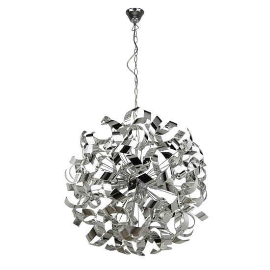 Product photograph of Curls Large 6 Lights Ceiling Pendant Light In Chrome from Furniture in Fashion