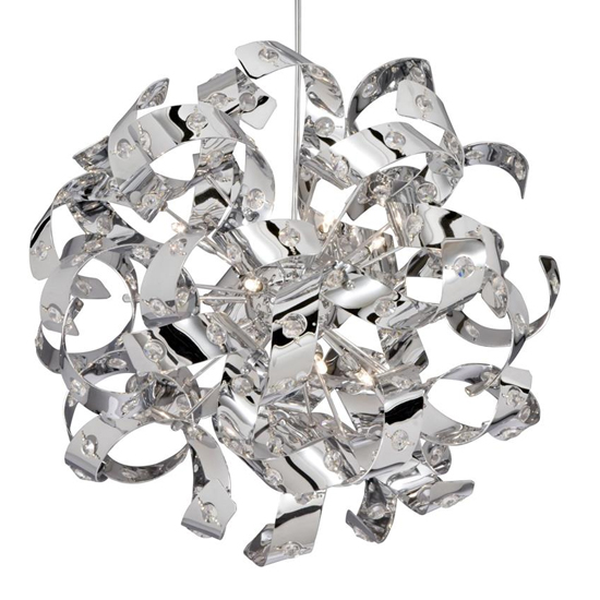 Read more about Curls small 6 lights ceiling pendant light in chrome