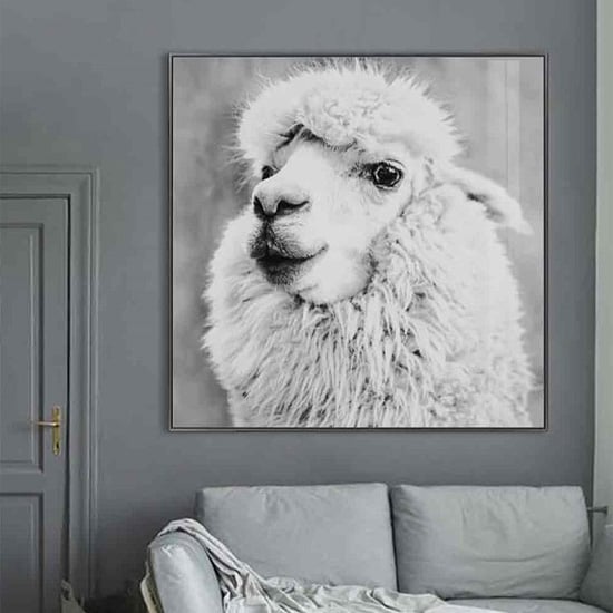 Product photograph of Cursa Alpaca Picture Glass Wall Art from Furniture in Fashion