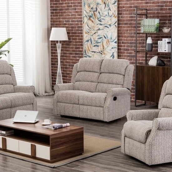 Read more about Curtis fabric recliner 2 seater sofa in natural