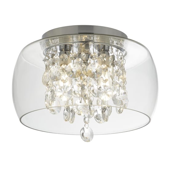 Photo of Curva 3 lights glass flush ceiling light in chrome