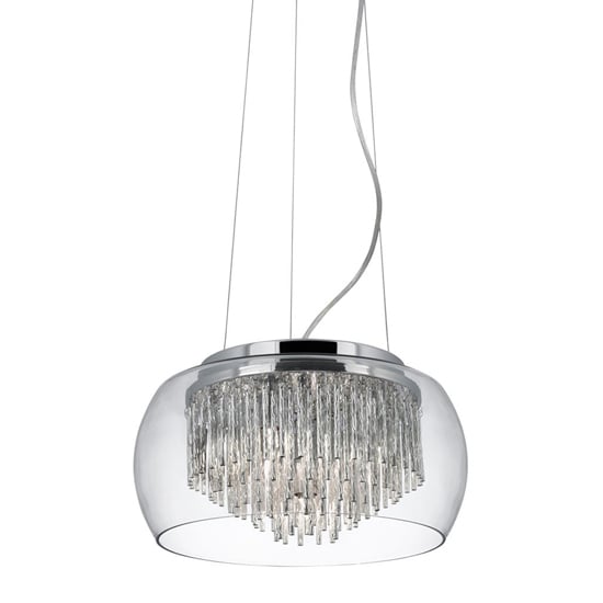 Product photograph of Curva 4 Lights Glass Ceiling Pendant Light In Chrome from Furniture in Fashion