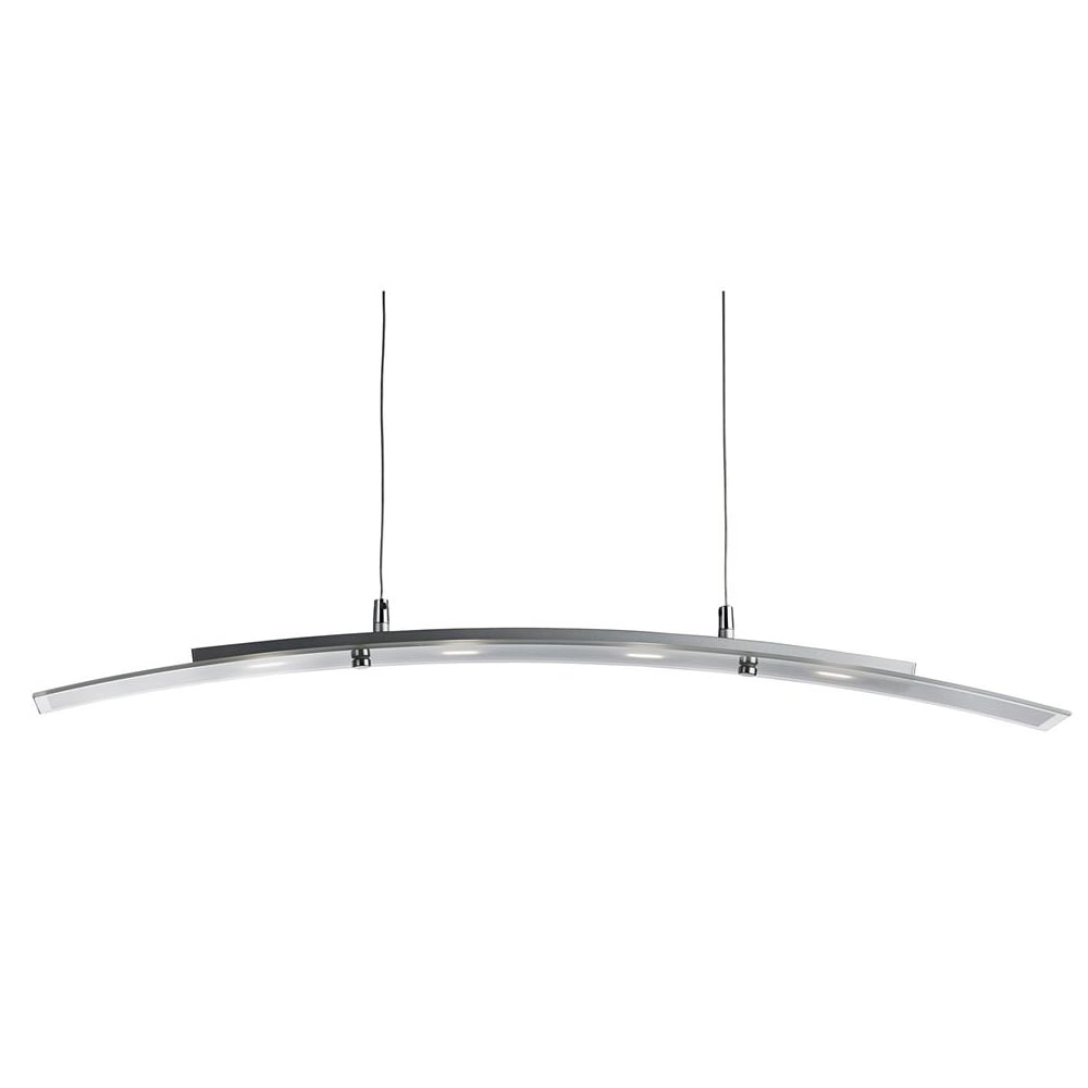 Read more about Curve 4 light frosted glass pendant light in satin silver