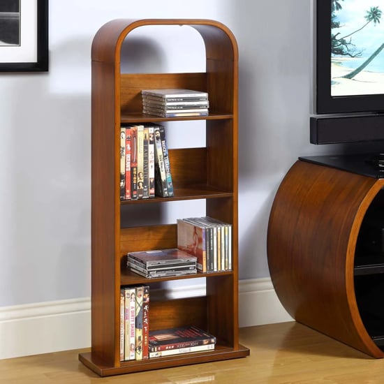 Read more about Curve shelving unit in walnut veneer