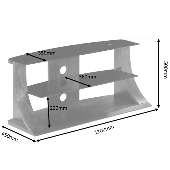 Curved Shape Wooden Tv Stand With Black Glass_3