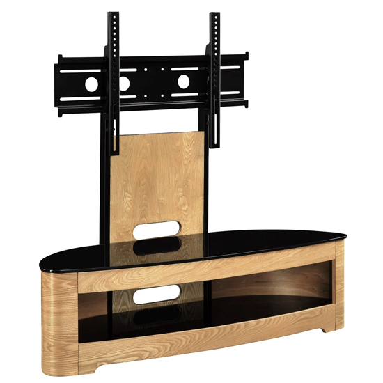 Curved Wooden Cantilever TV Stand In Oak Veneer
