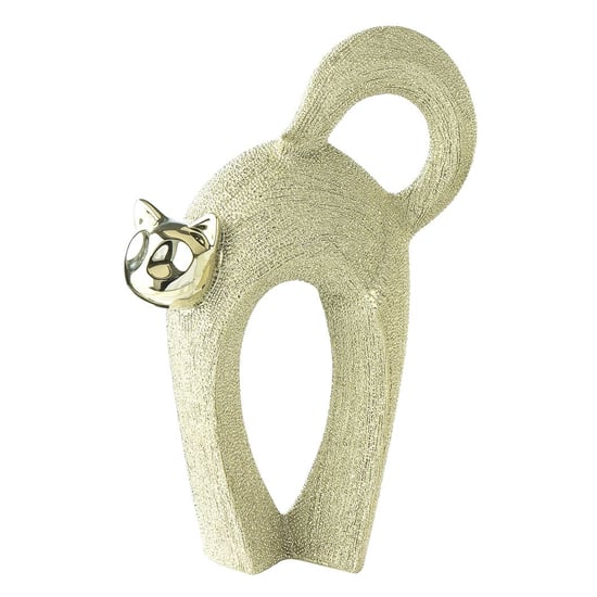 Read more about Curvee cat ceramic large design sculpture in cream and gold