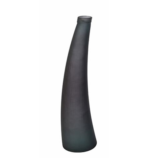 Photo of Curving glass small decorative vase in anthracite and grey