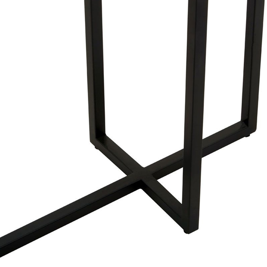 Cusco Smoked Mirror Glass Top Console Table With Black Frame_4