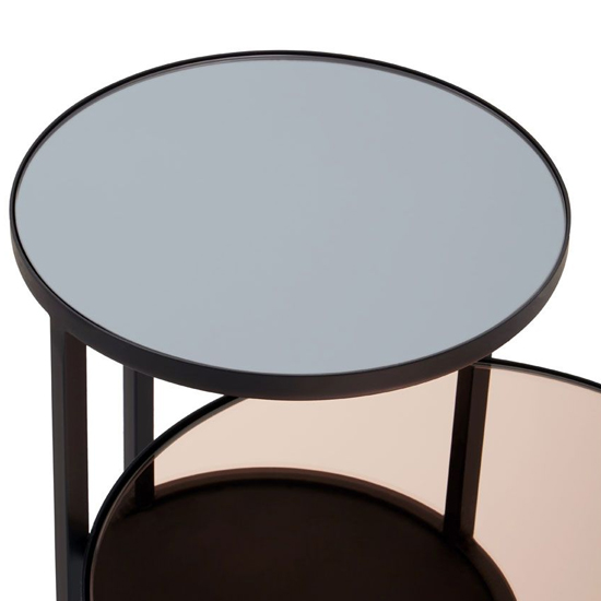 Cusco Smoked Mirror Glass Top Side Table With Black Frame_4