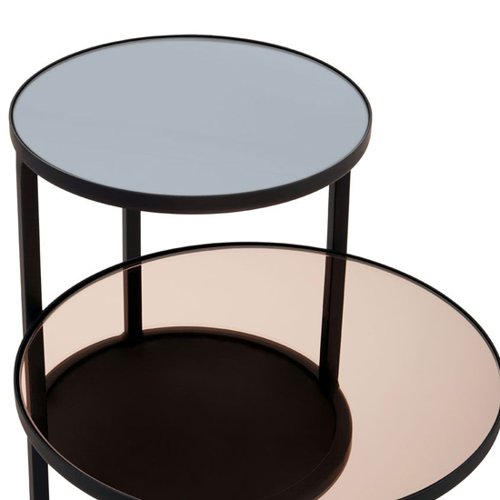 Cusco Smoked Mirror Glass Top Side Table With Black Frame_5