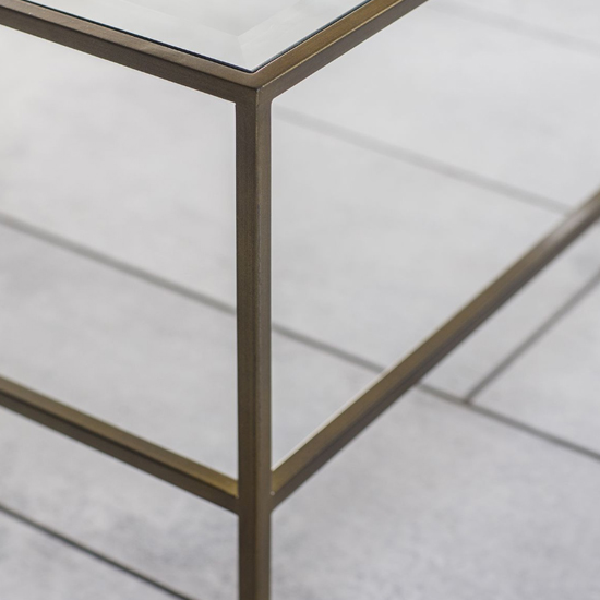 Custer Clear Glass Coffee Table With Bronze Metal Frame