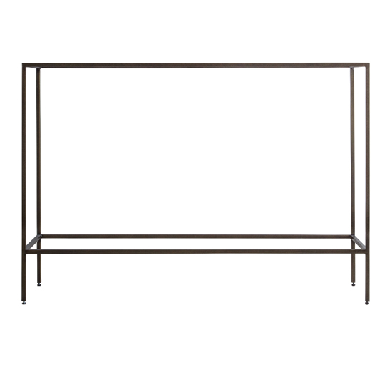 Custer Clear Glass Console Table With Bronze Metal Frame_3