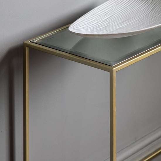 Custer Clear Glass Console Table With Champagne Metal Frame_2