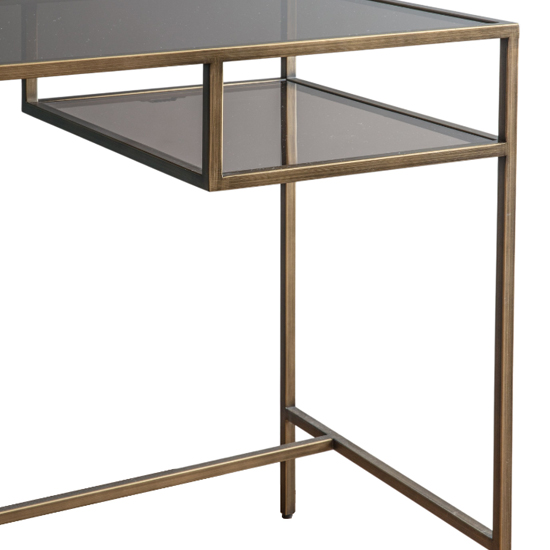 Custer Clear Glass Laptop Desk With Bronze Metal Frame Furniture in