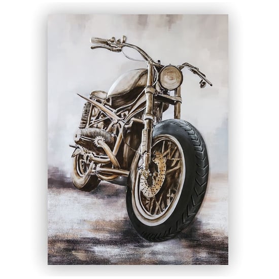 Photo of Custom bike 3d picture canvas wall art in silver and grey