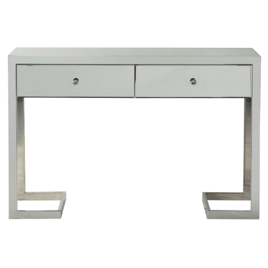 Cutlier Mirrored Console Table With Steel Legs In Silver_2