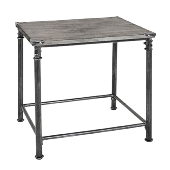 Photo of Cuyahoga large wooden side table in grey limed