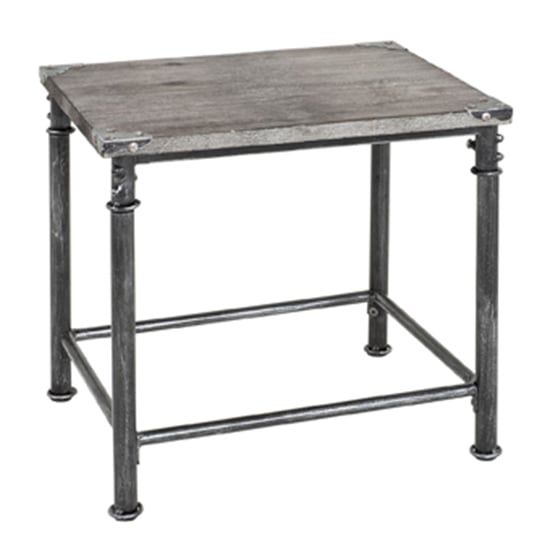 Photo of Cuyahoga small wooden side table in grey limed