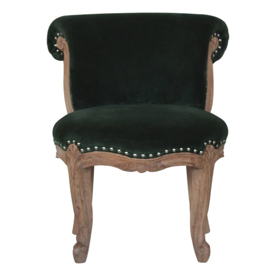 Product photograph of Cuzco Velvet Accent Chair In Emerald Green And Sunbleach from Furniture in Fashion