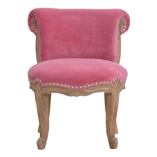 Photo of Cuzco velvet accent chair in pink and sunbleach