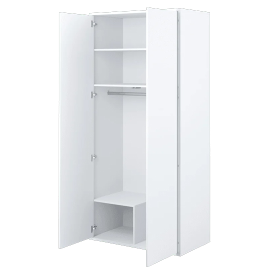Cyan High Gloss Wardrobe With 2 Doors In White