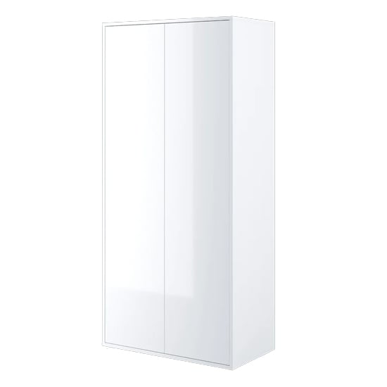 Cyan High Gloss Wardrobe With 2 Doors In White