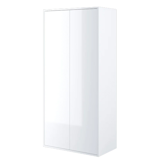 Read more about Cyan high gloss wardrobe with 2 doors in white