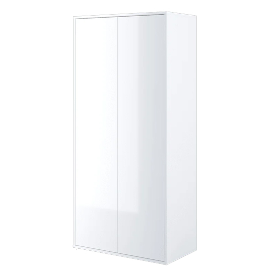 Product photograph of Cyan High Gloss Wardrobe With 2 Doors In White from Furniture in Fashion