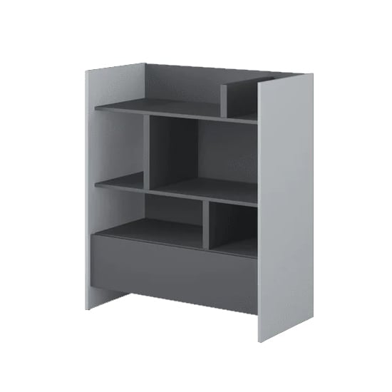 Cyan Wooden Bookcase With 1 Drawer In Grey